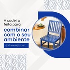 Cadeira Madeira Maciça Azul Jantar Cozinha