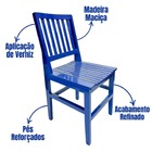 Cadeira Madeira Maciça Azul Jantar Cozinha