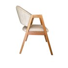 Cadeira Madeira Maciça Com Encosto Estofado Barcelona Mel