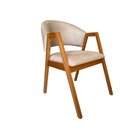 Cadeira Madeira Maciça Com Encosto Estofado Barcelona Mel