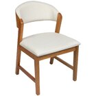 Cadeira Madeira Maciça Estofada No Linho Seul Mel