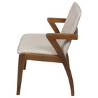 Cadeira Madeira Maciça Estofado No Linho Berlim Pinhão