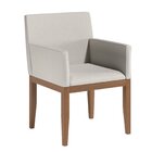 Cadeira Madeira Maciça Eva Com Braços Estofados Em Courino Ca