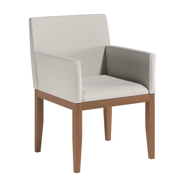 Cadeira Madeira Maciça Eva Com Braços Estofados Em Courino Ca