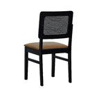 Cadeira Madeira Maciça Lyon Encosto Telinha - Preto Assento E