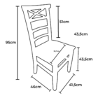 Cadeira Madeira Maciça Valência Abc Com Verniz Natural Azul