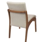 Cadeira Madeira Maciça Verniz Estofado Linho Aveludado Anna C