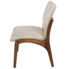 Cadeira Madeira Maciça Verniz Estofado Linho Aveludado Anna C