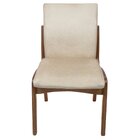 Cadeira Madeira Maciça Verniz Estofado Linho Aveludado Anna C