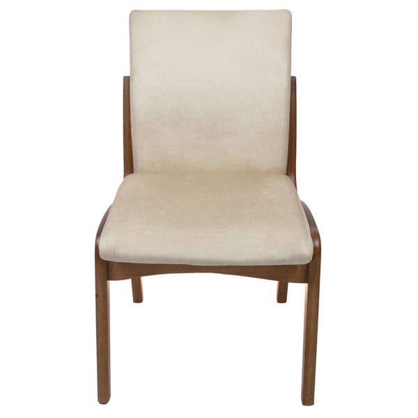 Cadeira Madeira Maciça Verniz Estofado Linho Aveludado Anna C