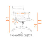 Cadeira Manhattan Diretor Com Revestimento Em Couro Ecológico