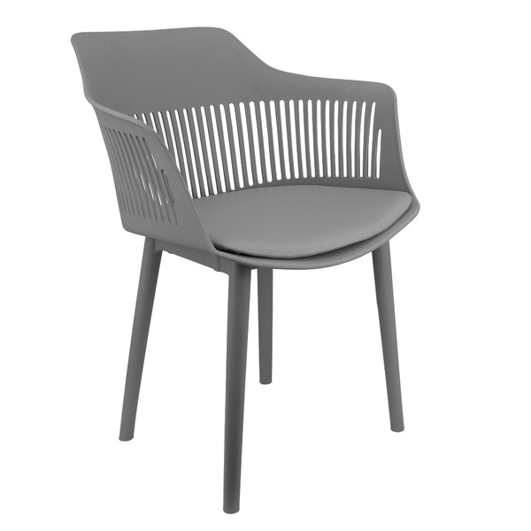 Cadeira Marcela Montreal Mena Polipropileno Com Estofado Cinza