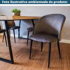 Cadeira Marselha Elisa Rivatti Em Veludo Cinza Escuro Base Em