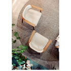 Cadeira Maruja Ritmo Em Madeira Com Braços Estofado Bege Tram