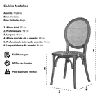 Cadeira Medalhão Empilhável Betulla Madeira Cozinha Jantar Re