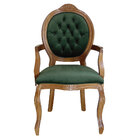 Cadeira Medalhão Entalhada Com Braços Verniz Imbuia E Veludo