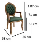 Cadeira Medalhão Entalhada Com Braços Verniz Imbuia E Veludo