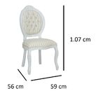 Cadeira Medalhão Entalhada Com Estampa Listrada 2 Peças Branc