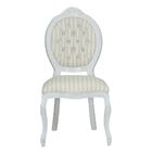 Cadeira Medalhão Entalhada Com Estampa Listrada 2 Peças Branc