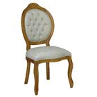 Cadeira Medalhão Entalhada Creme E Verniz Mel 2 Peças