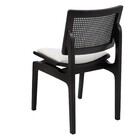 Cadeira Megan Luxo Jantar Estofada Madeira Maciça Preto Tecid