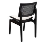 Cadeira Megan Luxo Jantar Estofada Madeira Maciça Preto Tecid