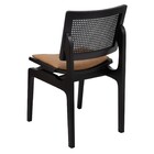 Cadeira Megan Luxo Jantar Estofada Madeira Maciça Preto Tecid