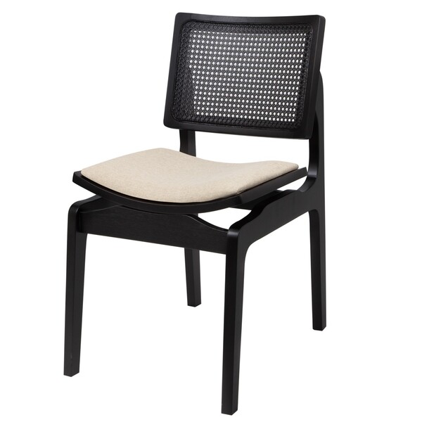 Cadeira Megan Luxo Jantar Estofada Madeira Maciça Preto Tecid