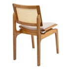 Cadeira Megan Madeira Estofada Telinha Moderna Luxo Alta Deco