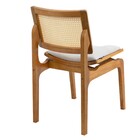 Cadeira Megan Madeira Estofada Telinha Moderna Luxo Alta Deco