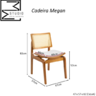 Cadeira Megan Madeira Estofada Telinha Moderna Luxo Alta Deco