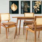 Cadeira Megan Madeira Estofada Telinha Moderna Luxo Alta Deco