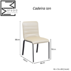 Cadeira Metal Estofada Ion Conforto Para Sala De Jantar - Pre