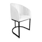 Cadeira Mia Sala De Jantar Suede Branco Base Preta - Vallisa