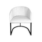Cadeira Mia Sala De Jantar Suede Branco Base Preta - Vallisa