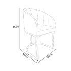 Cadeira Mia Sala De Jantar Suede Cinza Base Preta - Vallisa D