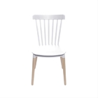 Cadeira Midi Branca Com Base De Madeira - Or Design