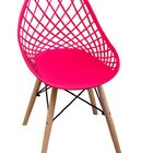 Cadeira Mila Base Madeira - Vermelha