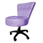 Cadeira Mocho Costurado Elegância Veludo Lilás Base Giratória