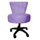 Cadeira Mocho Costurado Elegância Veludo Lilás Base Giratória