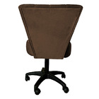 Cadeira Mocho Costurado Elegância Veludo Marrom Base Giratóri