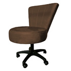 Cadeira Mocho Costurado Elegância Veludo Marrom Base Giratóri