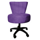 Cadeira Mocho Costurado Elegância Veludo Roxo Base Giratória