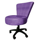 Cadeira Mocho Costurado Elegância Veludo Roxo Base Giratória