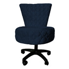 Cadeira Mocho Matelassê Elegância Veludo Azul Marinho Base Gi