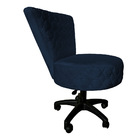 Cadeira Mocho Matelassê Elegância Veludo Azul Marinho Base Gi