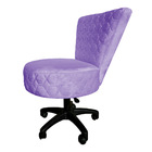 Cadeira Mocho Matelassê Elegância Veludo Lilás Base Giratória