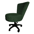 Cadeira Mocho Matelassê Elegância Veludo Verde Base Giratória