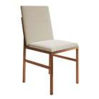 Cadeira Mônaco Veludo Bege E Cobre