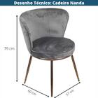 Cadeira Nanda Base Cobre - Cinza